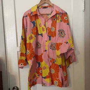 ZARA retro floral tunic